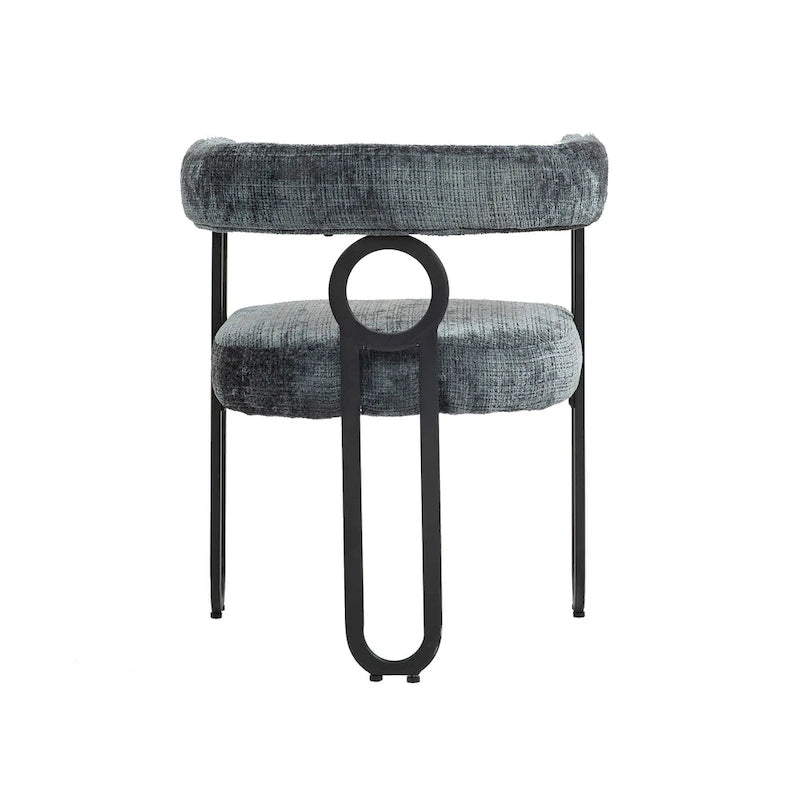 Modern Upholstered Dining Chairs with Curved Backs, Set of 2