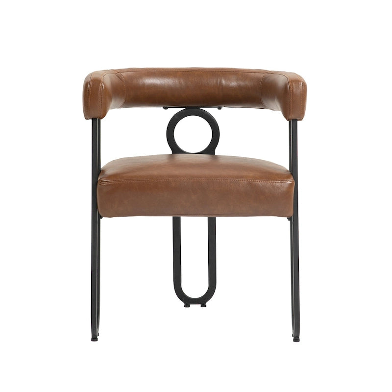 Modern Upholstered Dining Chairs with Curved Backs, Set of 2