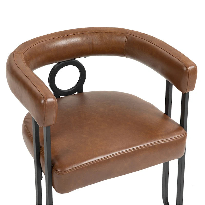Modern Upholstered Dining Chairs with Curved Backs, Set of 2