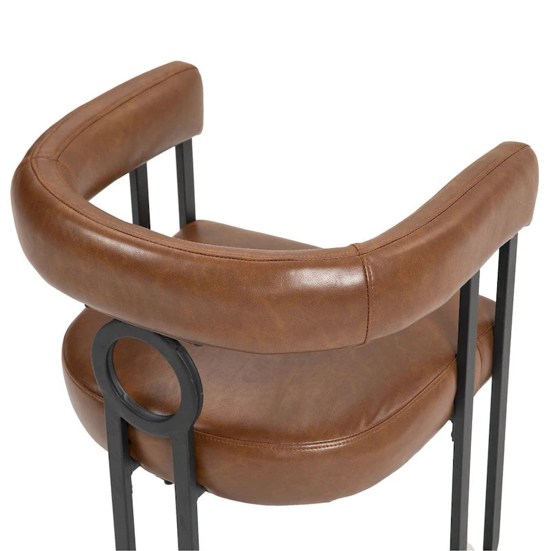 Modern Upholstered Dining Chairs with Curved Backs, Set of 2
