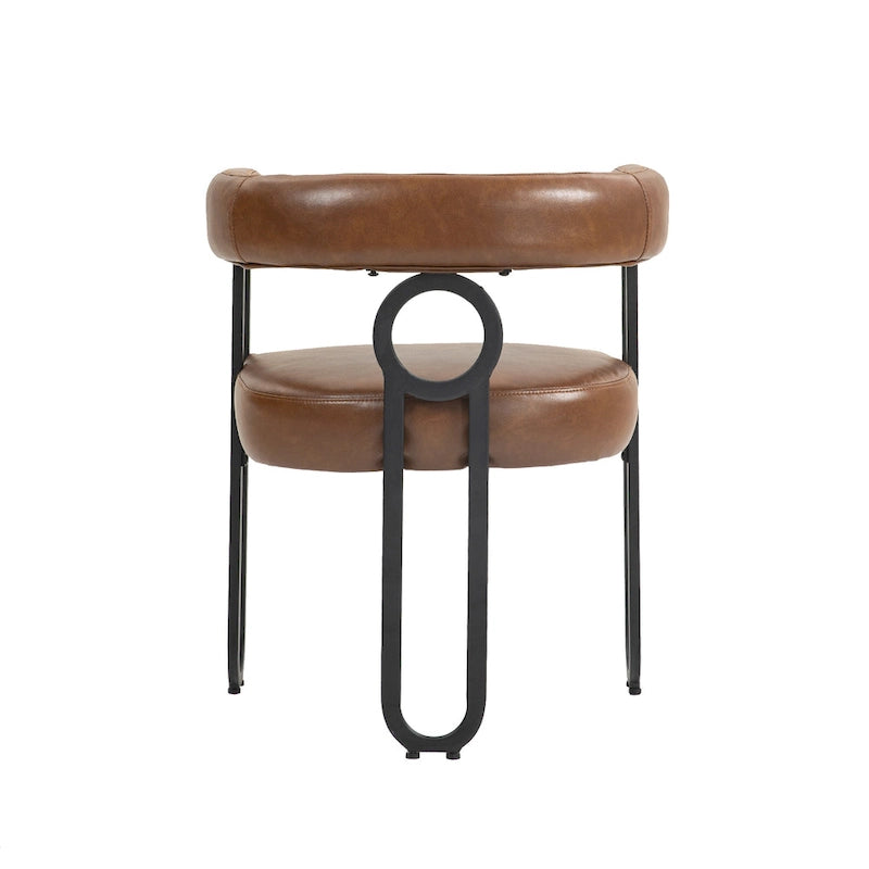 Modern Upholstered Dining Chairs with Curved Backs, Set of 2