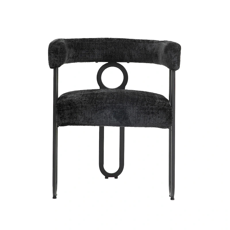 Modern Upholstered Dining Chairs with Curved Backs, Set of 2