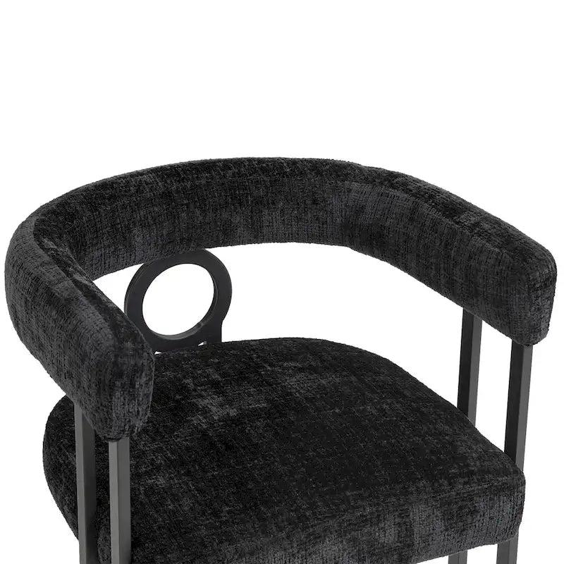 Modern Upholstered Dining Chairs with Curved Backs, Set of 2
