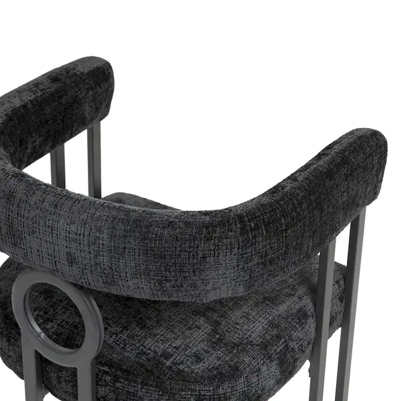 Modern Upholstered Dining Chairs with Curved Backs, Set of 2
