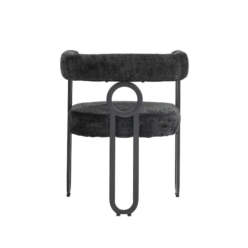 Modern Upholstered Dining Chairs with Curved Backs, Set of 2