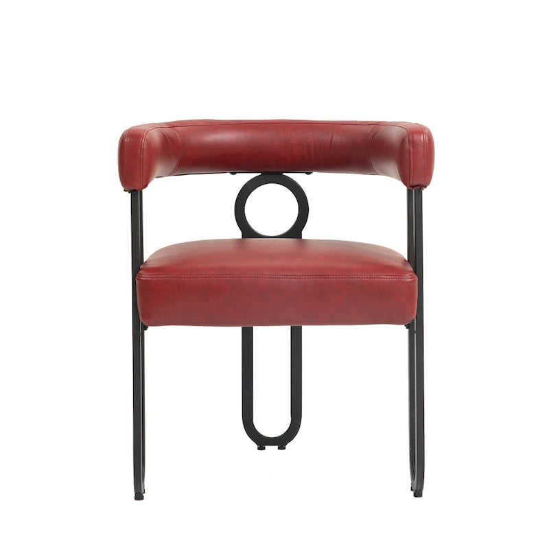Modern Upholstered Dining Chairs with Curved Backs, Set of 2