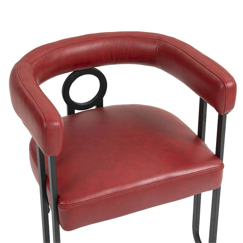 Modern Upholstered Dining Chairs with Curved Backs, Set of 2