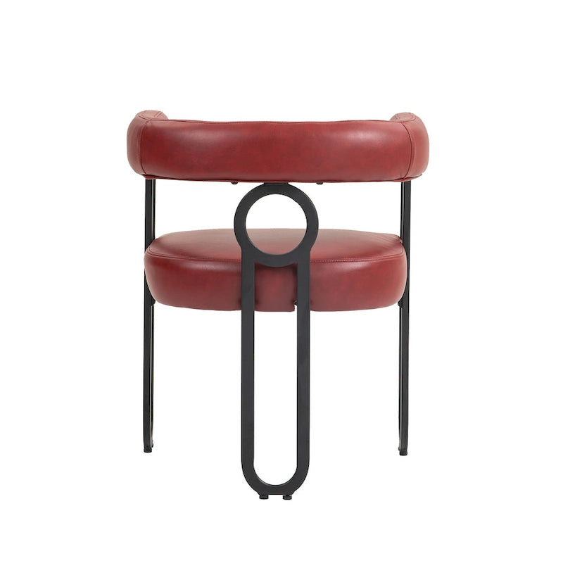 Modern Upholstered Dining Chairs with Curved Backs, Set of 2