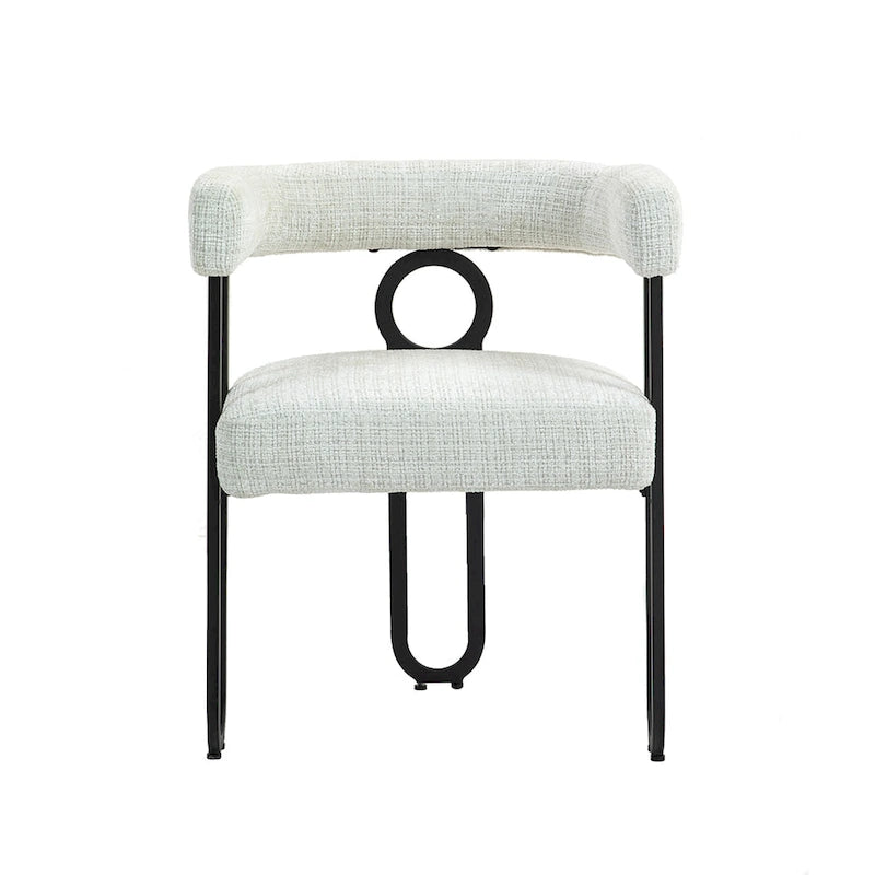 Modern Upholstered Dining Chairs with Curved Backs, Set of 2