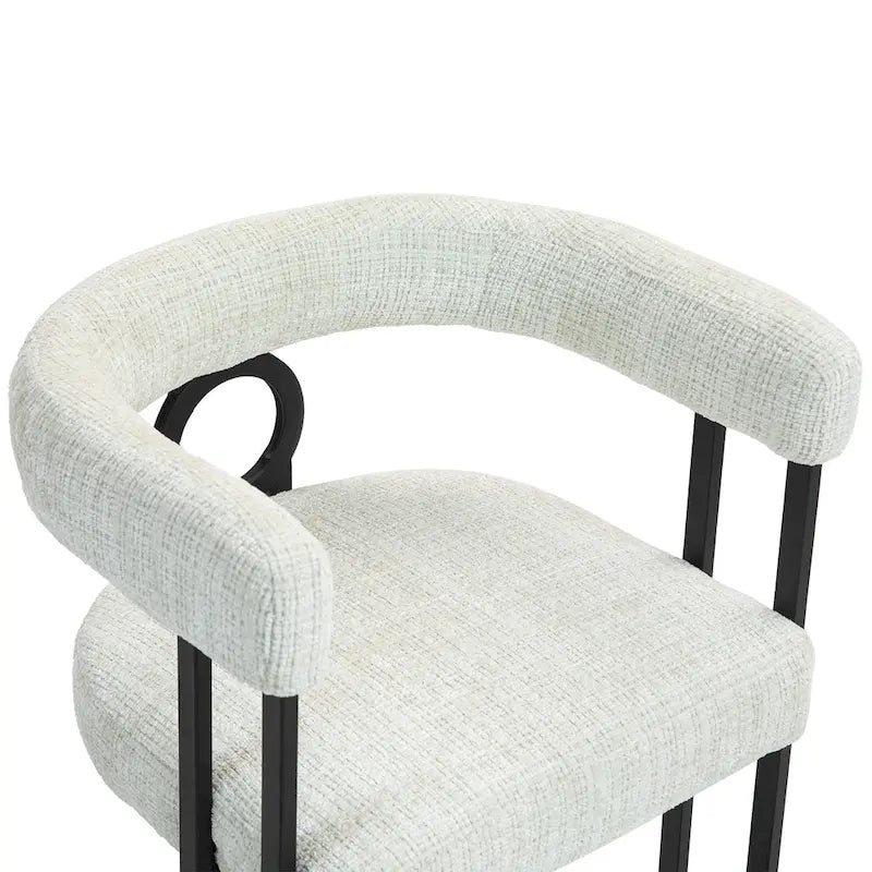 Modern Upholstered Dining Chairs with Curved Backs, Set of 2